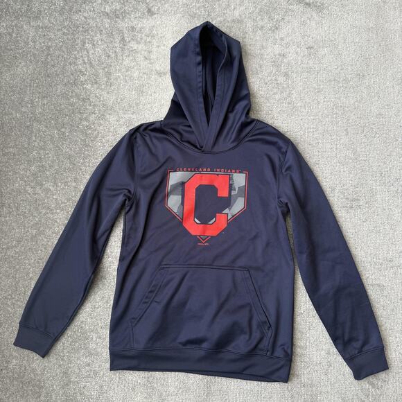 Genuine Merchandise Other - Cleveland Indians Hoodie Youth Large Navy Blue MLB Baseball Pullover Sweatshirt